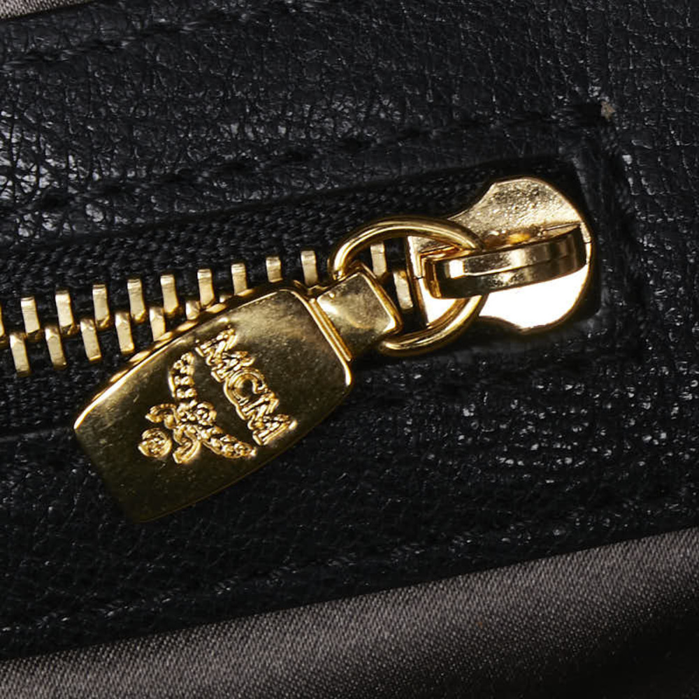 Mcm Handbag Studs Leather Python Bag Shoulder Bla… - image 6